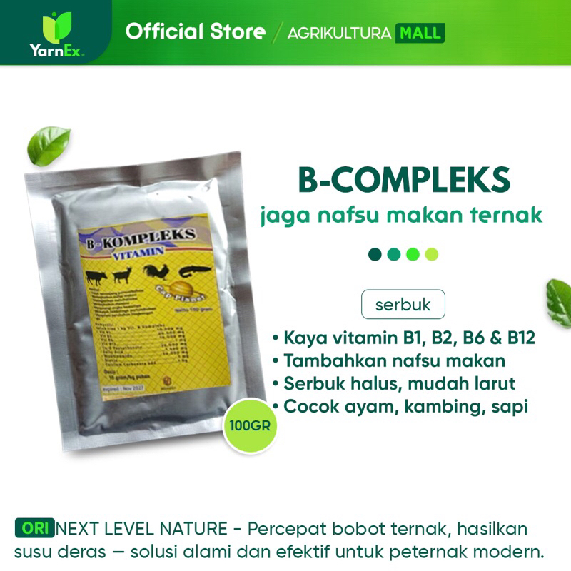 B-Complex Vitamin Serbuk 100gr – Vitamin Ternak Sapi Kambing Domba Ayam