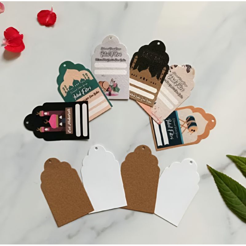 

(ISI 25,DAN 50)HANGTAG BAJU PRODUK PUTIH COKLAT / HANGTAG PRODUK / HANGTAG POLOS IDUL FITRI LEBARAN HANGTAG / UCAPAN