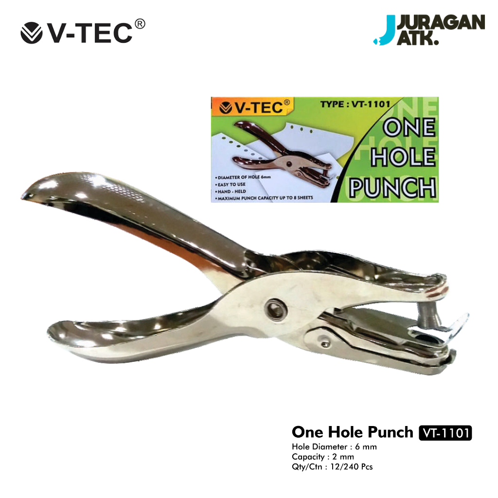 

One Hole Punch V-Tec Pembolong Kertas V-Tec VT-1101