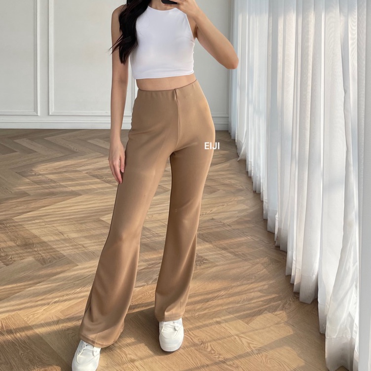 KODE U24D Flare Pants  Highwaist Flare Pants  Celana Kulot Semi Cutbray Wanita
