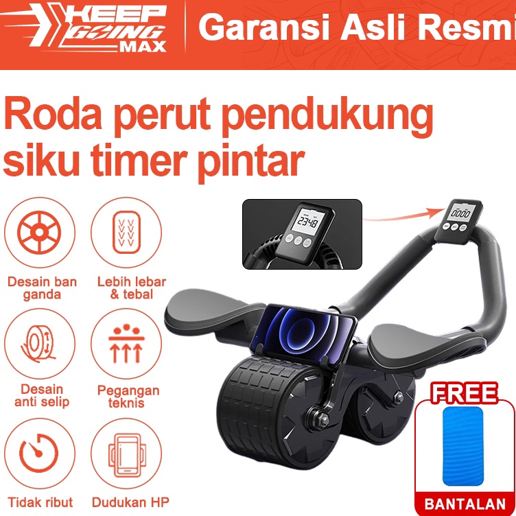 Alat kebugaran di dalam rumah dengan dukungan siku untuk membantu melatih otot perut dan mengencangk