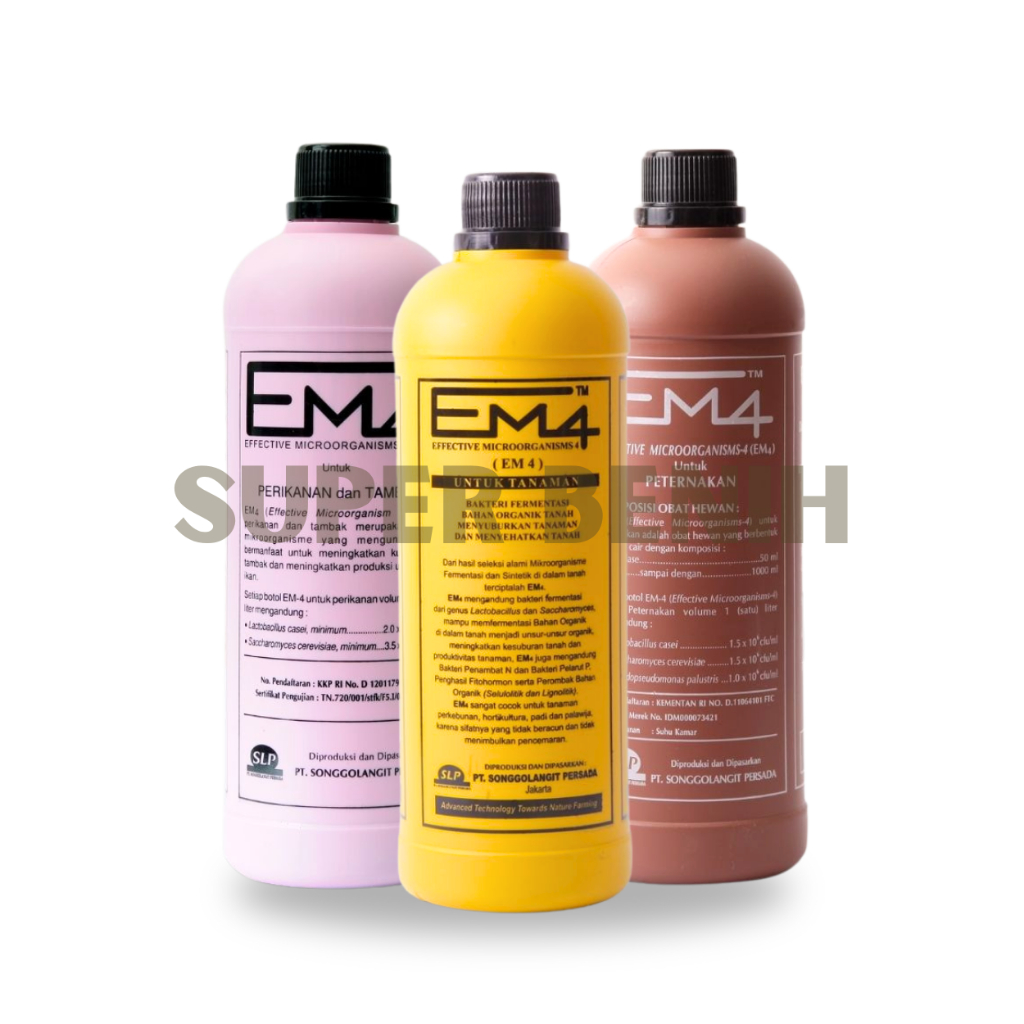 EM4 Pertanian, Perikanan, dan Peternakan, 1 Liter - Pupuk Organik Cair Bakteri Pengurai Kompos - Pro