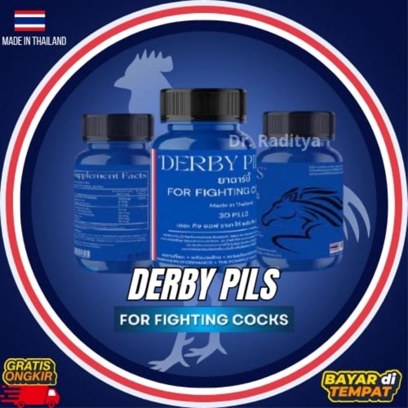 DERBY PILLS AYAM 30 kapsul Import Thailand 100% Original Meningkatkan Stamina dan Agresif Obat ayam 