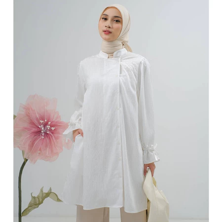 Preloved Mayoutfit Allegra Tunic | Tunik Wanita Kerah Chiangi Motfi Salur