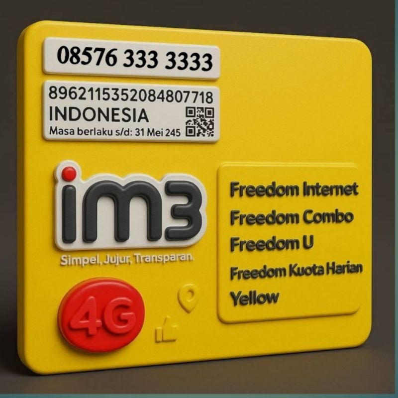 NOMOR CANTIK super  INDOSAT SAPTA 3333333
