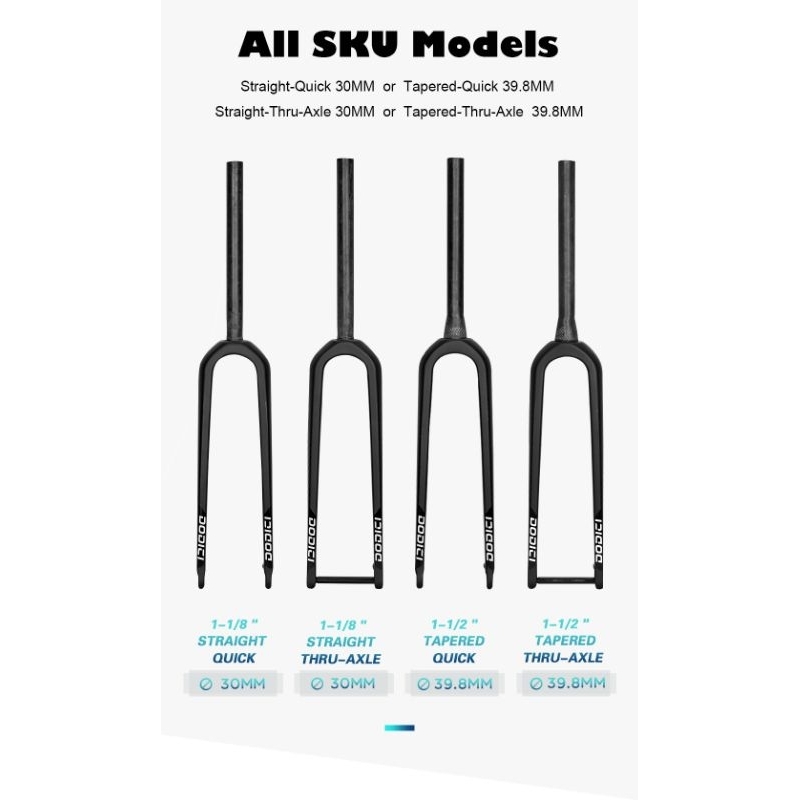 Fork Gravel Carbon Dodici 700C Flatmount Tapper dan OS bisa Untuk TA dan QR kondisi baru