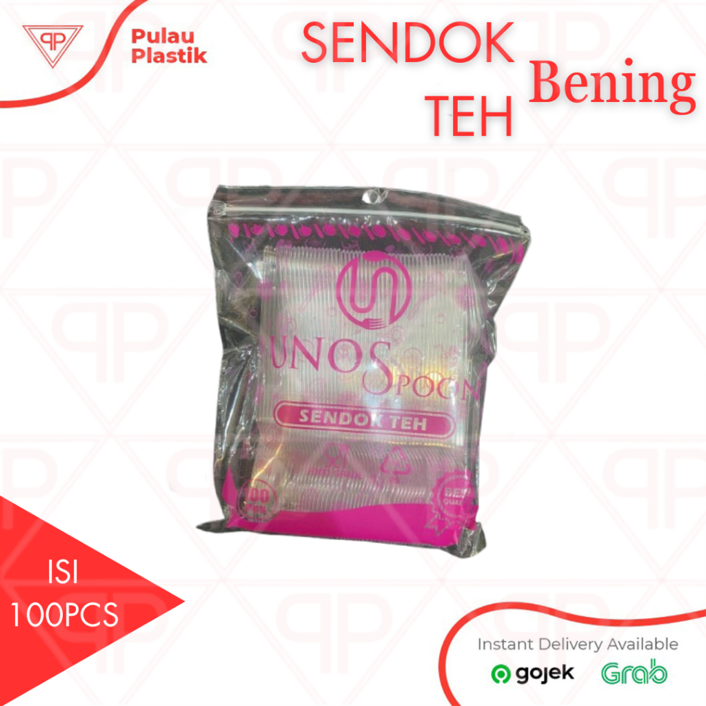 Sendok Teh Plastik Bening / Sendok Puding Sedang Bening / isi 100pcs