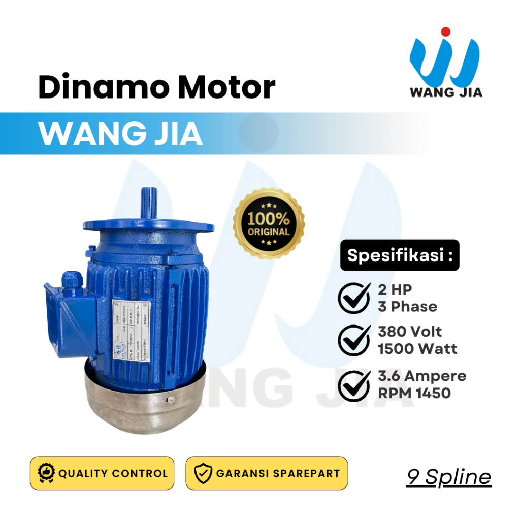 Wang Jia - Dinamo/Elektromotor Kincir Air Tambak - 2 HP 3 Phase