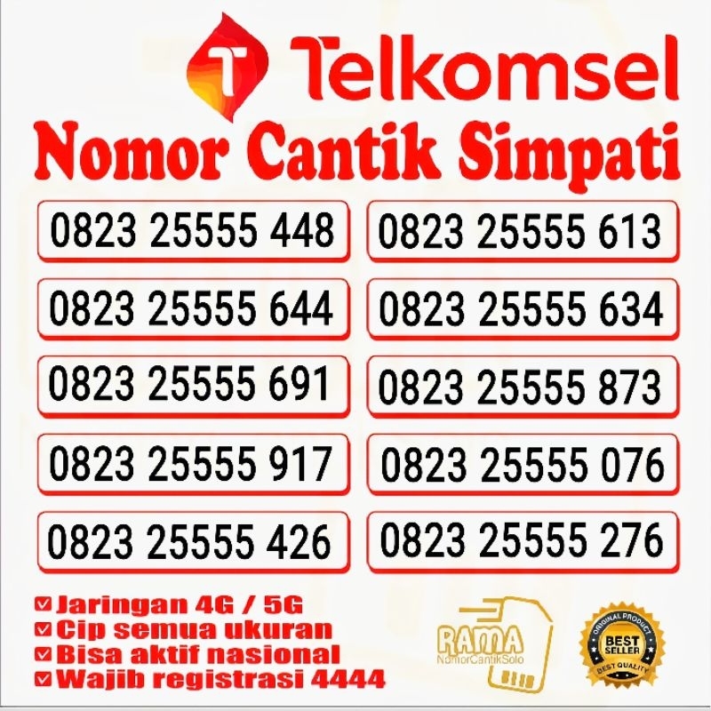 KARTU PERDANA NOMOR CANTIK TELKOMSEL 4444