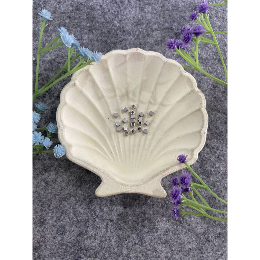 SQUARE SPACER BEADS STAINLESS SILVER