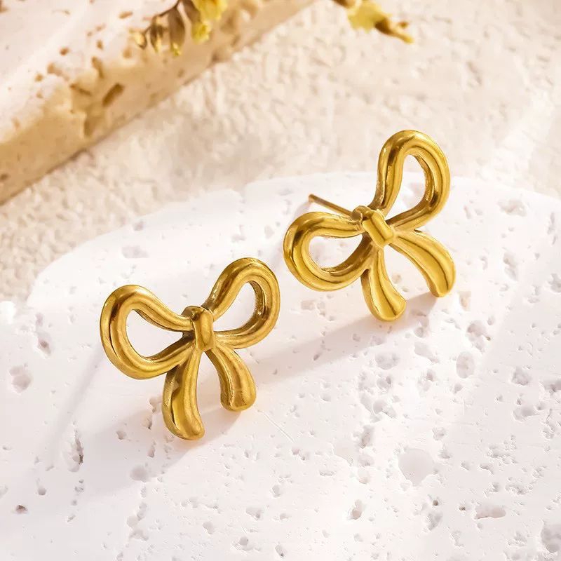 anting tindik tusuk titanium fashion pita besar