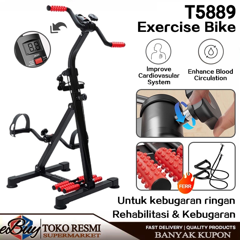 KODE E64X Sepeda StatisAlat Terapi Stroke Kaki Dan Tangan Olahraga Gym Fitness  Sepeda Statis Fitnes
