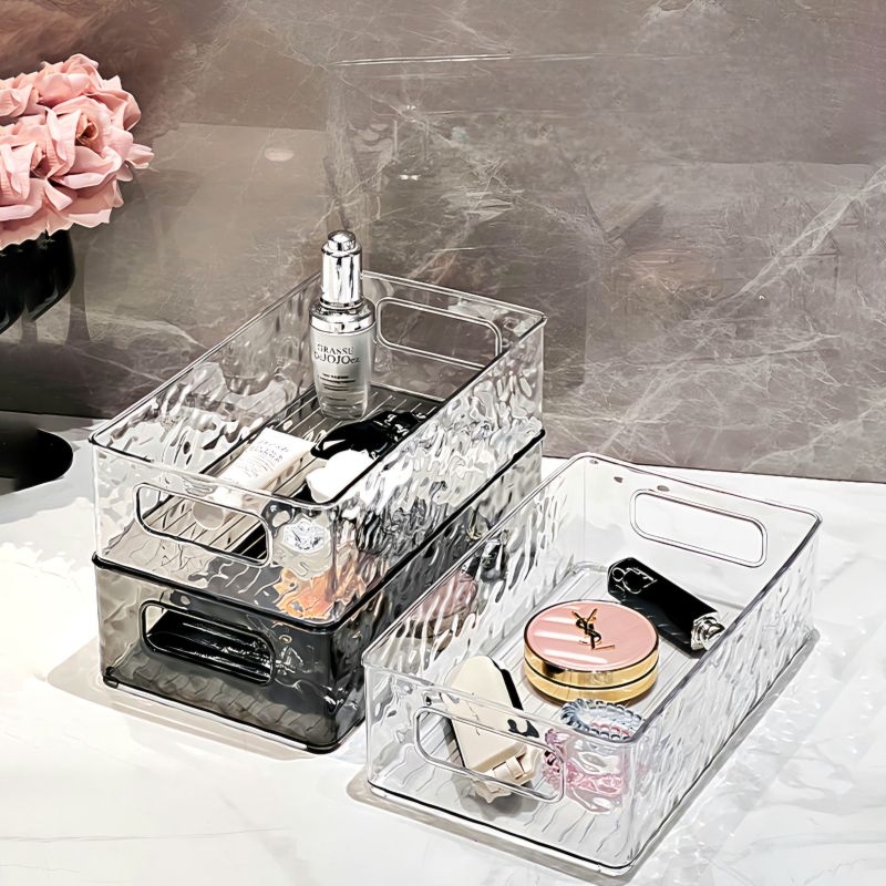 WP2435 Kotak Penyimpanan Transparan Akrilik, Wadah Penyimpanan Skincare Kosmetik Organizer Aesthetic