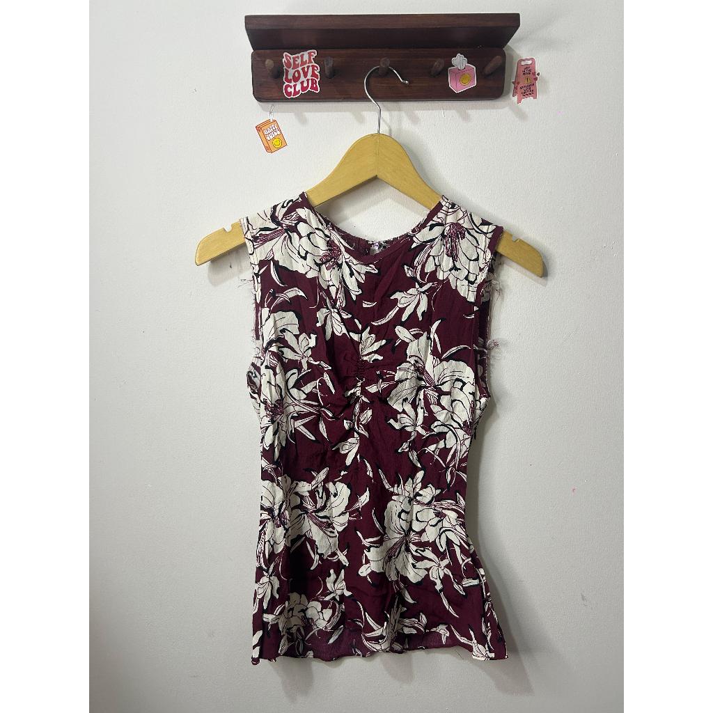 ZARA FLORAL MAROON TOP