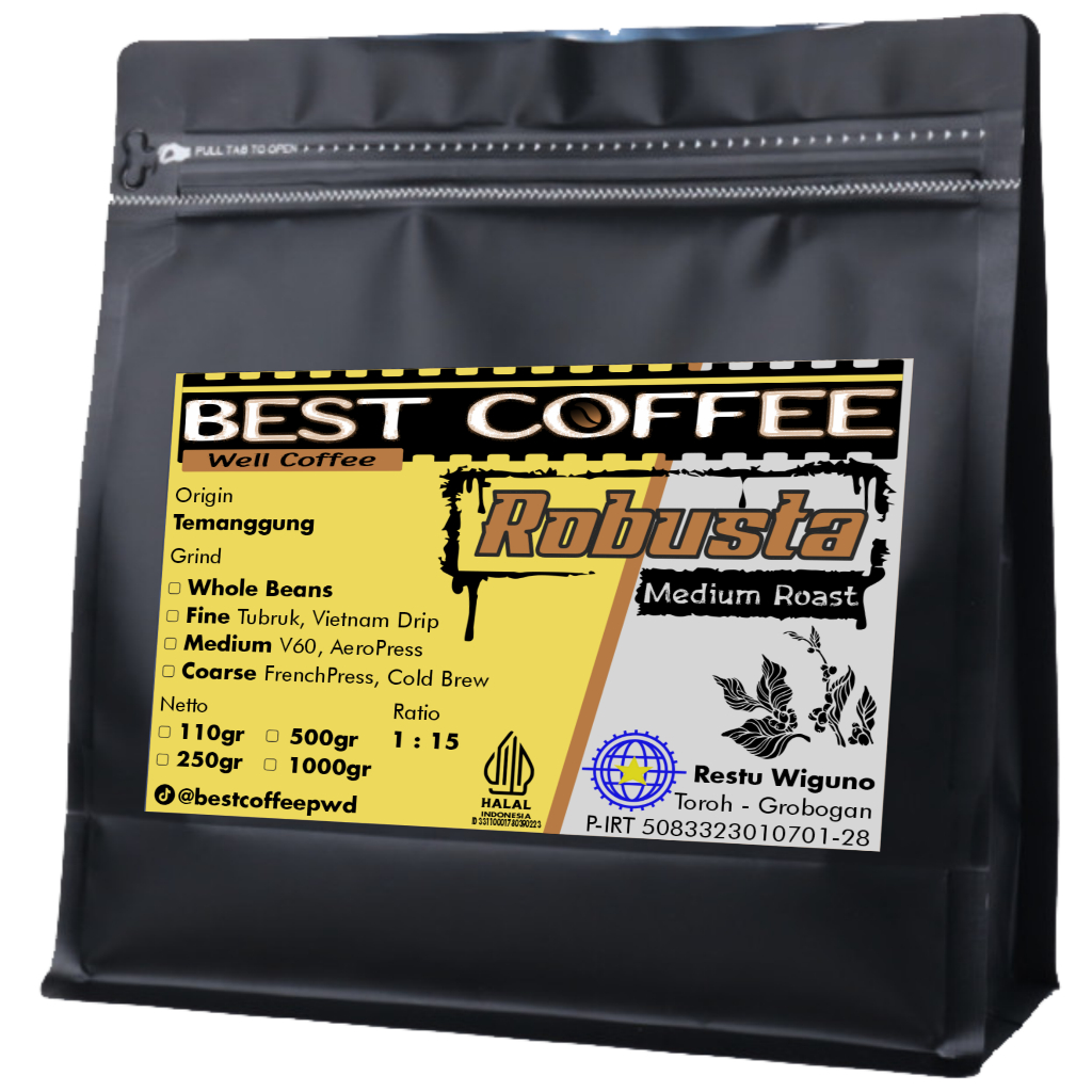 

Kopi Robusta Natural asli Temanggung Kemasan 500gram