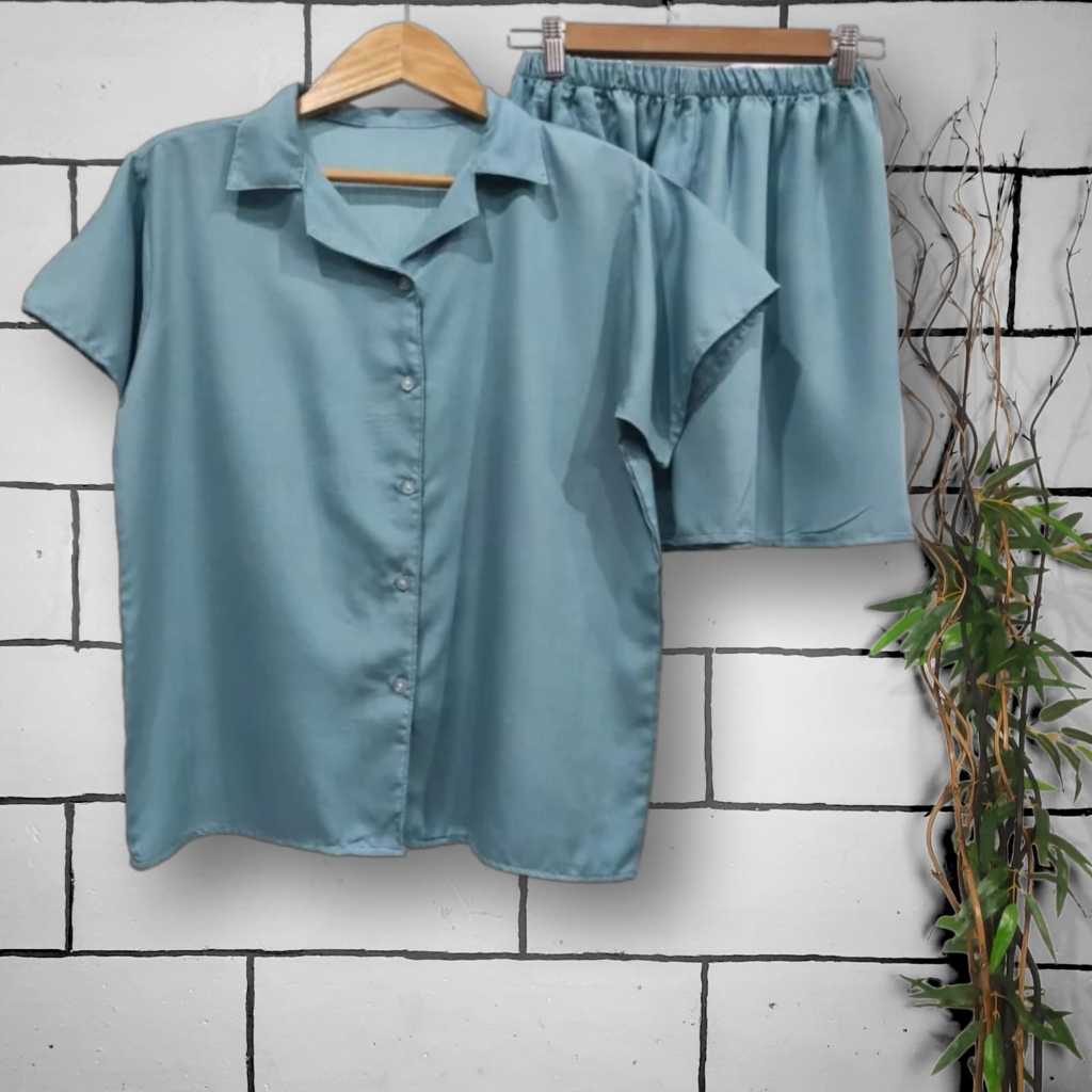 BAJU SETELAN WANITA RAYON TWILL XL LD110 I PAKAIAN ONESET PIYAMA PEREMPUAN RAYON POLOS TERLARIS