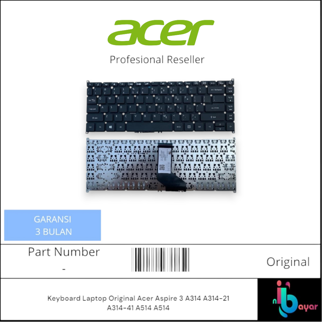 Keyboard Laptop Original Acer Aspire 3 A314 A314-21 A314-41 A514 A514