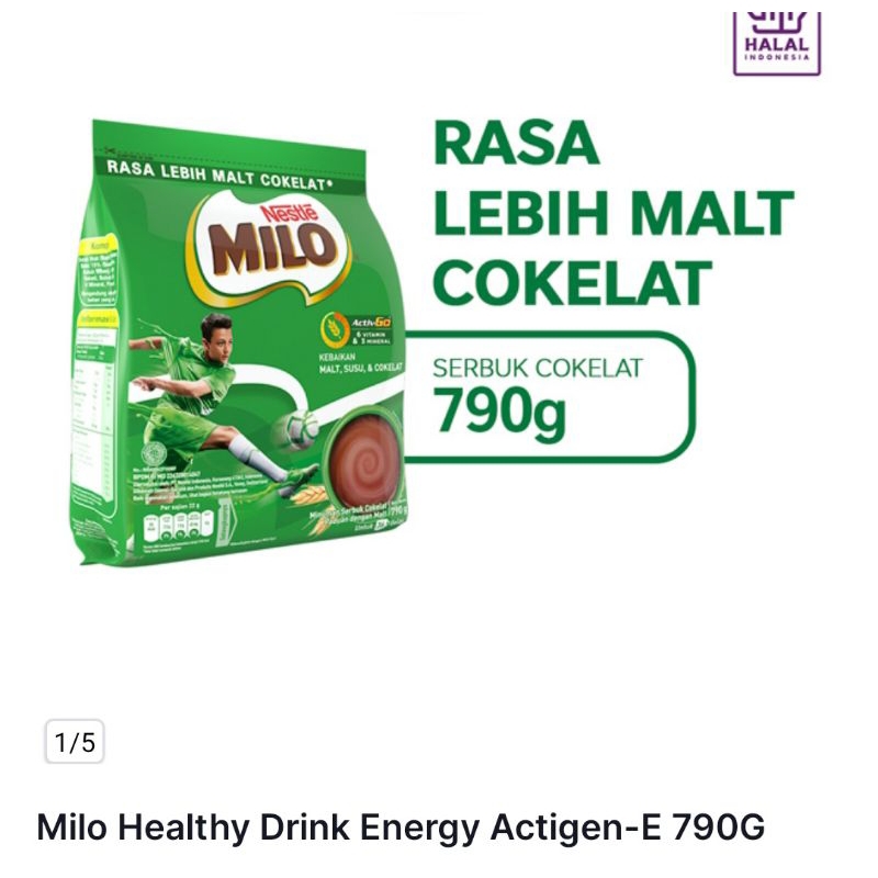 

Milo actigen- E 790 gram / Milo 3in 1 active - go 790 gram / susu milo 790 gram minuman coklat