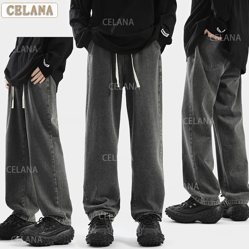 Celana Jeans Pria Elastis celana gombrong pria celana kulot pria panjang kulot korean style jnco jea