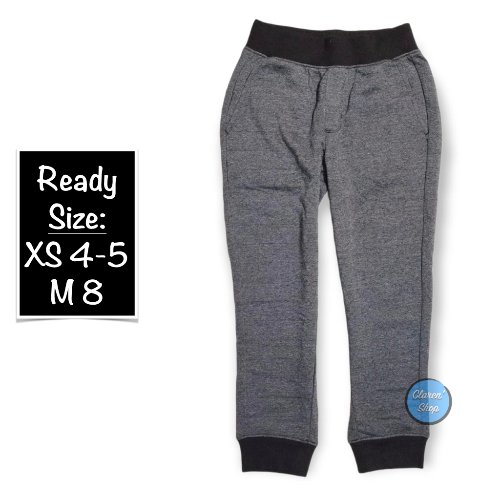 Athletic Works Boy Jogger Fleece Rich Black Heather Branded Original