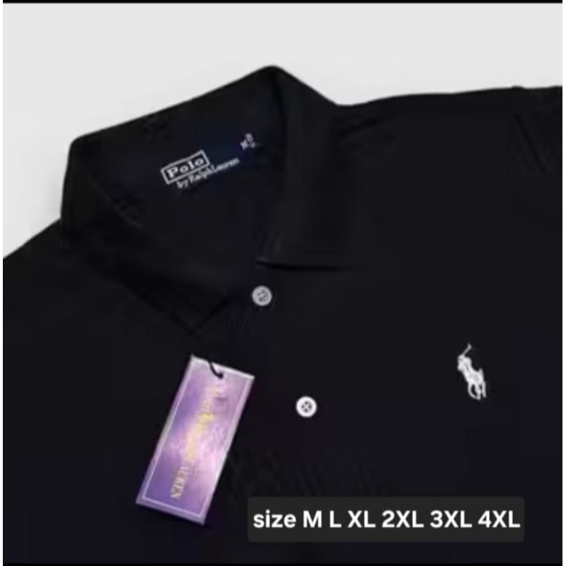 Kaos Kerah Polo Shirt/HITAM/Ukuran M L XL 2XL 3XL 4XL/Kaos Kerah Polo/Kaos Polo Pria Logo Bordir