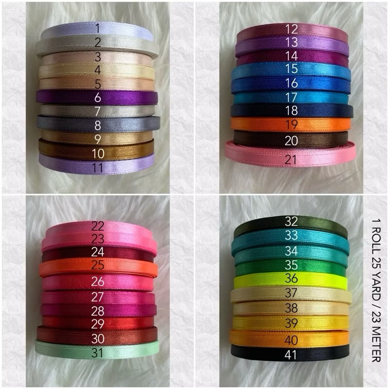 

paketan pita satin jadi ukuran 0,6 isi 50