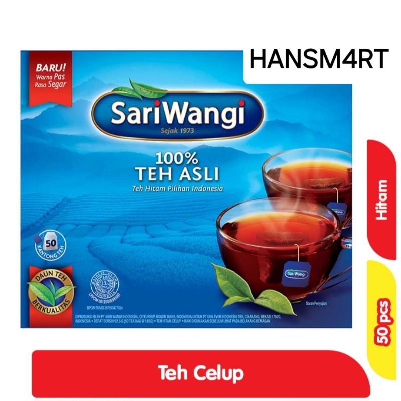 

Sari Wangi Teh Celup Hitam Asli Pilihan Indonesia Isi 50 Kantong Teh