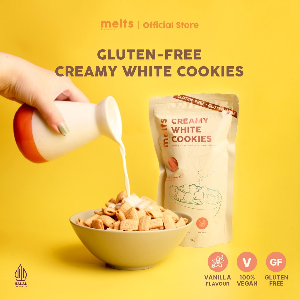 

Melts Creamy White Cookies Gluten Free | Snack Kukis Sereal Cokelat Gluten Free Plant Based Vegan
