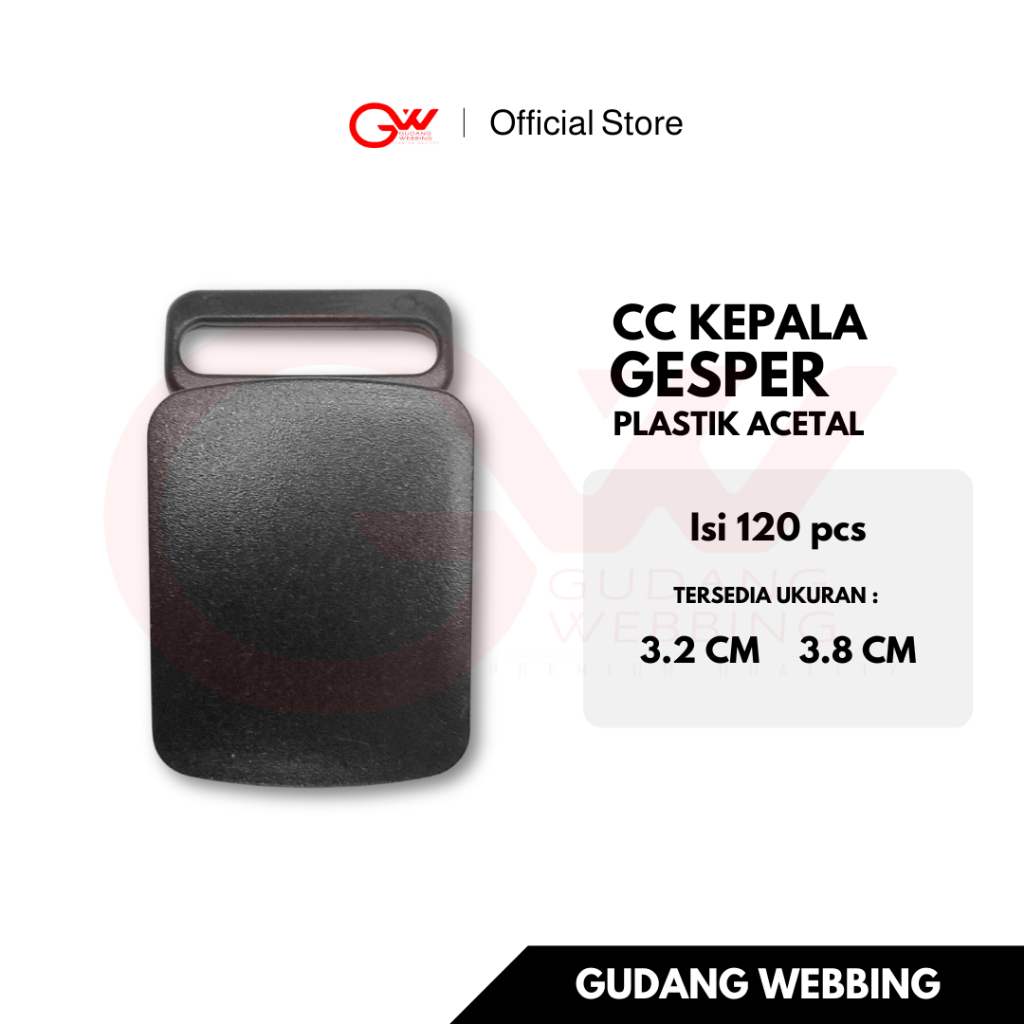 CC KEPALA GESPER ACETAL HITAM PLASTIK