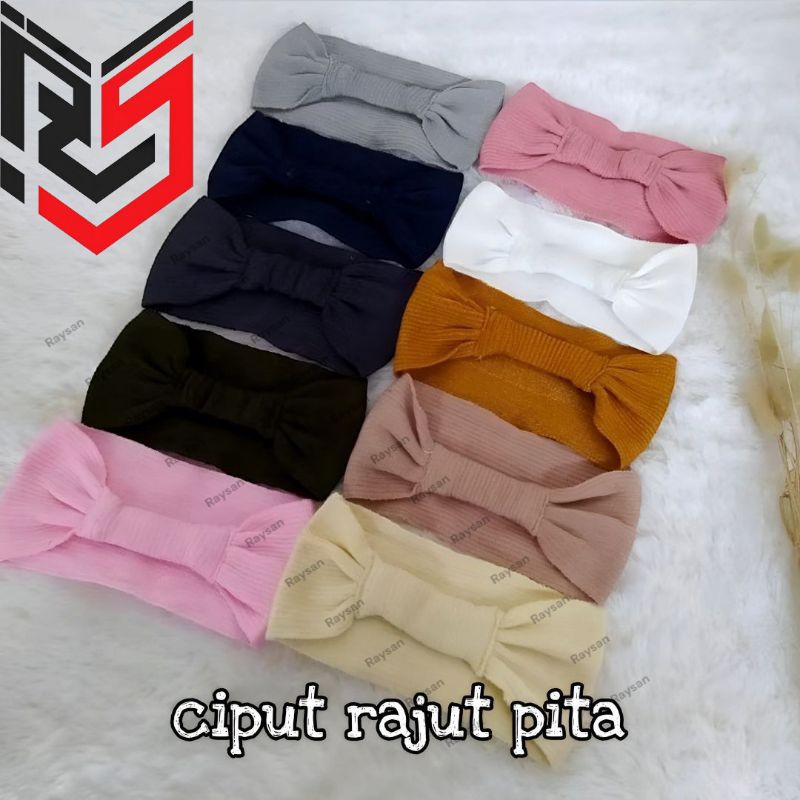 Bandana Ciput Pita Rajut Bando Rajut Pita 2in1 Karet Inner Daleman Hijab Kerudung Jilbab Hijab