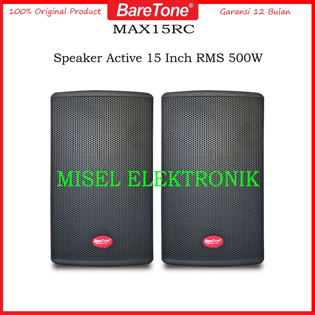 BareTone MAX15RC Speaker Aktif 15 Inch Power Output  RMS 500W Original