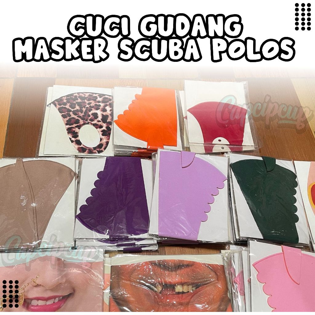 Cuci Gudang Masker Kain Scuba All Size Dewasa Anak Masker Kain Murah Non Medis Capcipcup