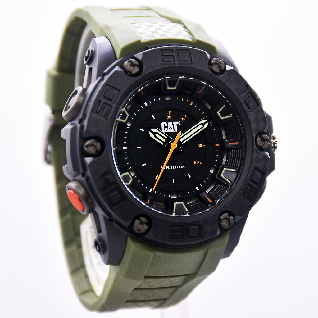 Jam Tangan Pria Analog Caterpillar LU.160.23.128 Strap Rubber Original Water Resistance Diameter 4.9
