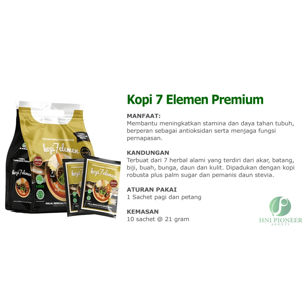 

KOPI 7 ELEMEN PREMIUM HNI (SEVEL): Paduan Nikmat Rasa Mantap | Kopi Premium isi 10