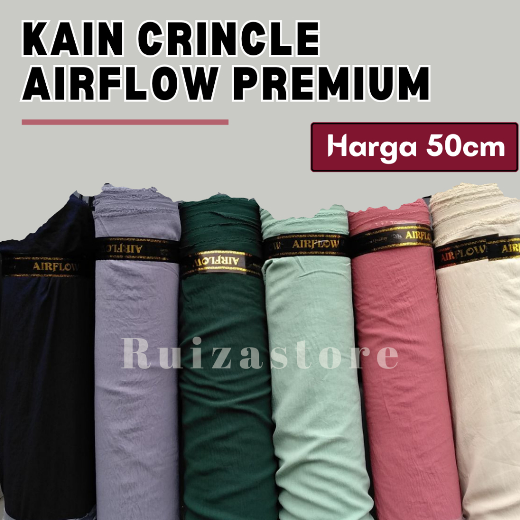 Kain Crinkle Airflow Premium Harga 50cm - Bahan Crinkle Airflow premium quality