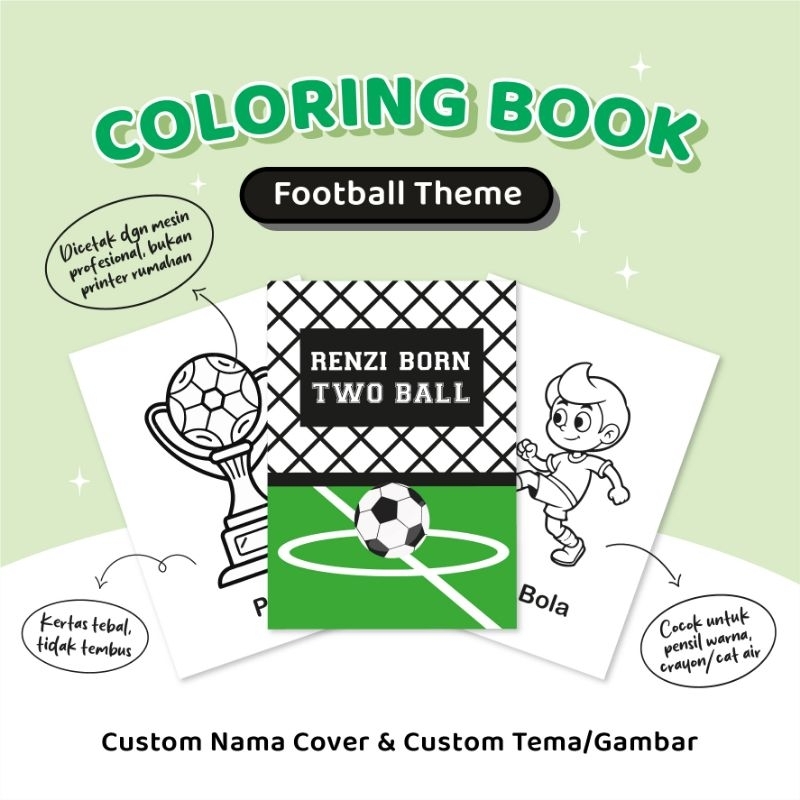 

Souvenir Coloring Book TIDAK TEMBUS Custom Nama & Tema