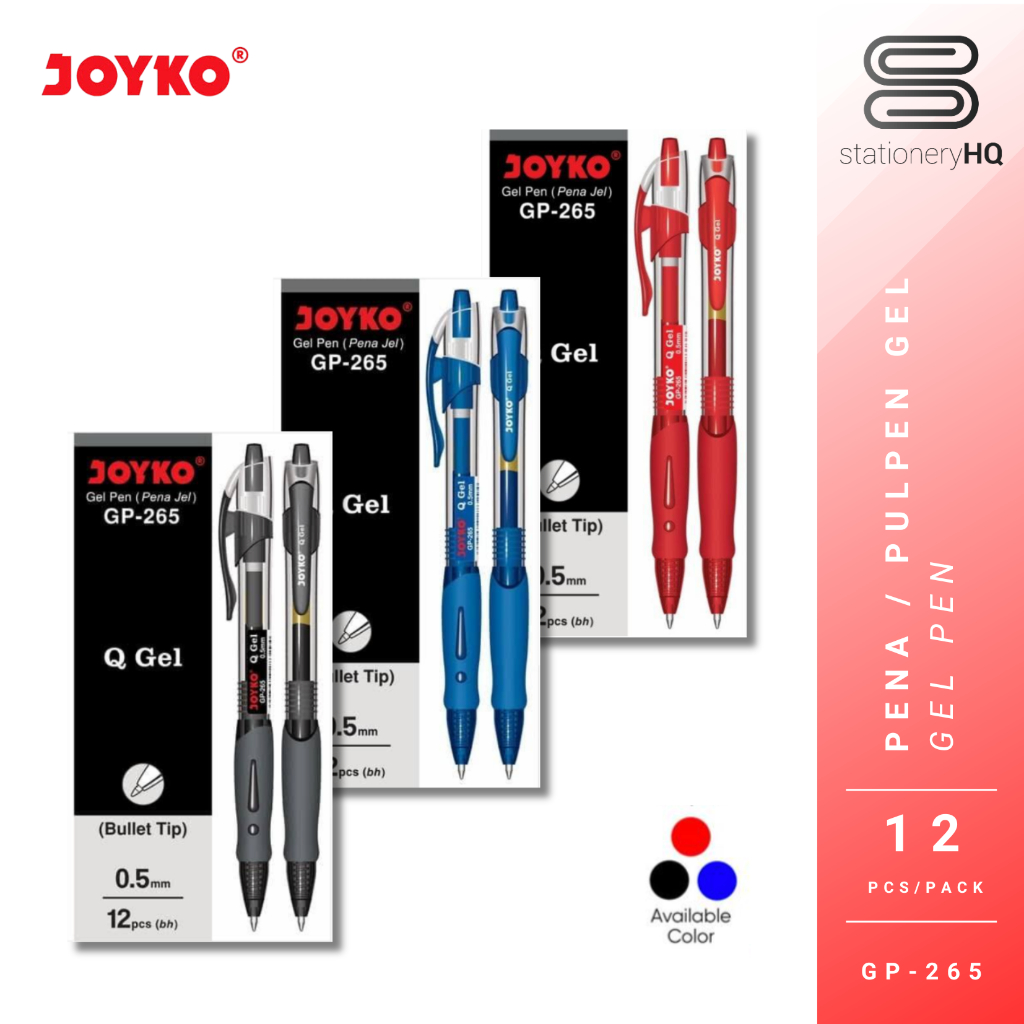 

CTK031 (12 pcs) Gel Pen / Pena / Pulpen Joyko GP-265 Q Gel 0.5