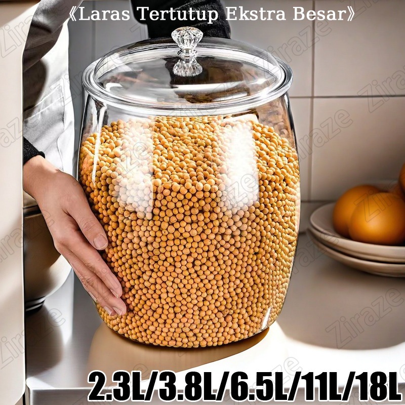 Wadah Plastik Kedap Udara Kapasitas Besar Toples Transparan Anti Bocor Tempat Penyimpanan Rempah Dap