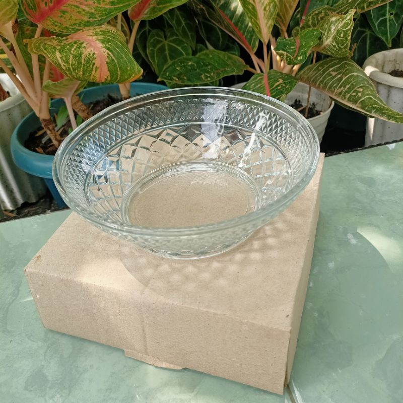 Mangkok Kaca Besar Motif Estetik Diameter 22cm