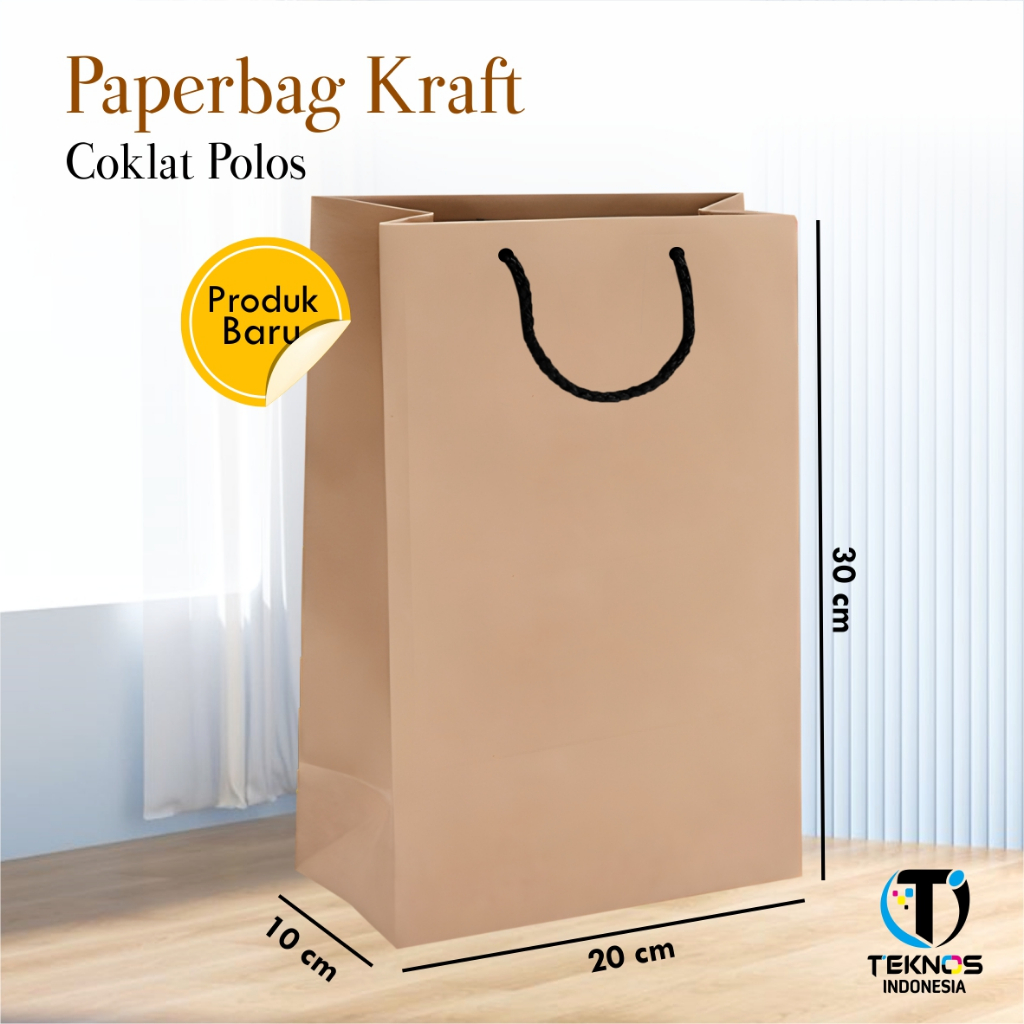

(12pcs) PAPER BAG POLOS READY STOK - TAS SOUVENIR PERNIKAHAN & HAJATAN AESTHETIC 20 X 30 X 10 CM