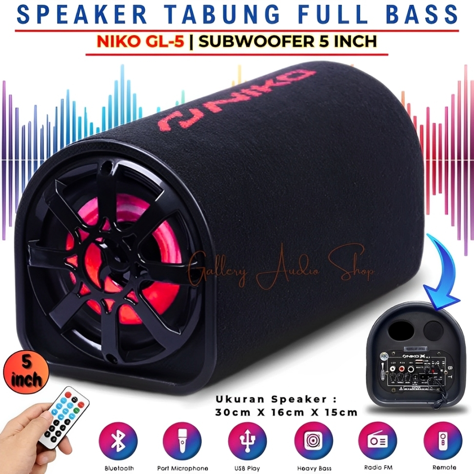 [Dikirim Langsung Hari Ini] Speaker Tabung Bluetooth 5 Inch Bisa Di Sambung Ke Mobil + Ada Colokan M