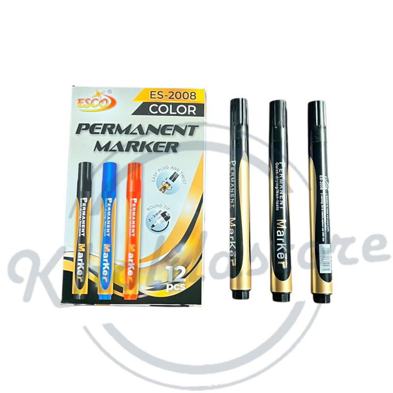 

(12 pcs) Spidol Besar Permanent Marker Esco ES-2008