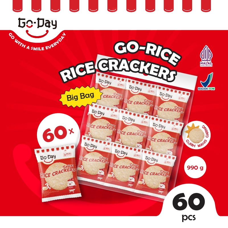 

Go-Day Go-Rice Krekers Beras Isi 60 Bungkus