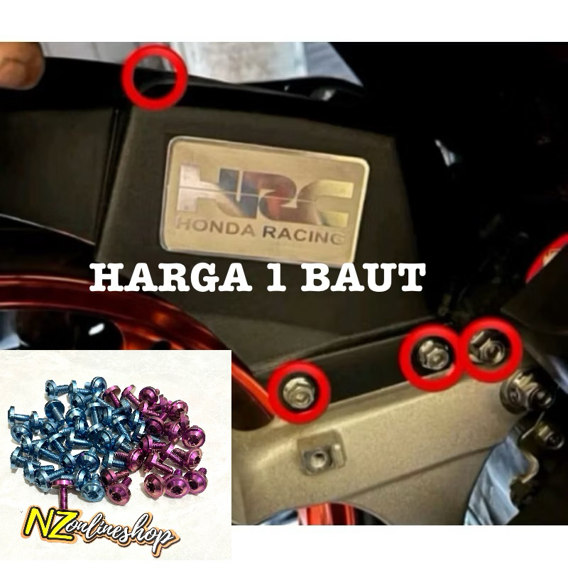 BAUT TITANIUM HUGGER SPAKBOR KOLONG PCX HARGA 1 BAUT