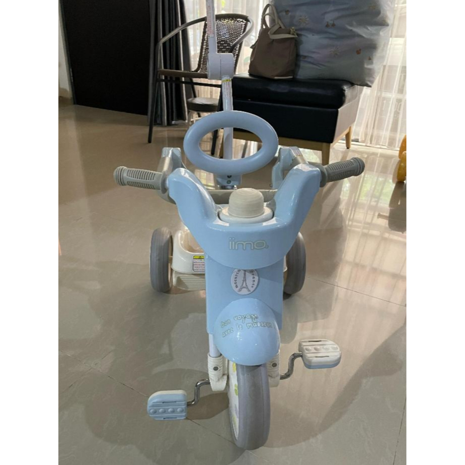 Sepeda Lipat iiMO Sepeda Roda Tiga Anak Foldable Tricycle Macaron Blue