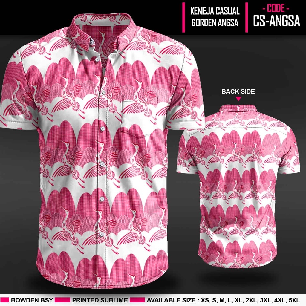 Kemeja Printing High Quality Wanita Pria Unisex Motif Tirai Gorden Angsa Jadul Hordeng Jadul Kemeja 