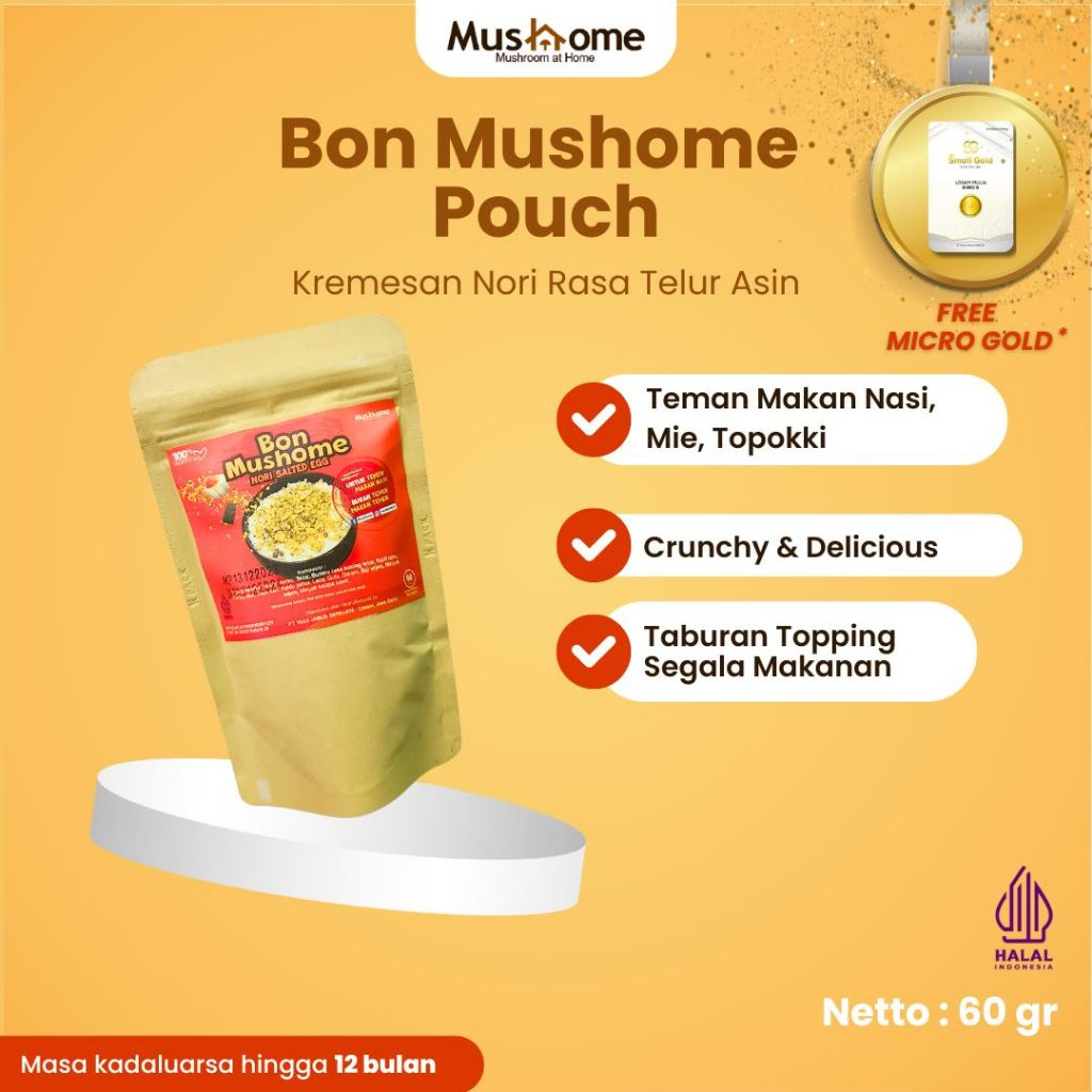 

Bon Salted Egg Pouch - Mushome - Kaya Serat & Sumber Protein