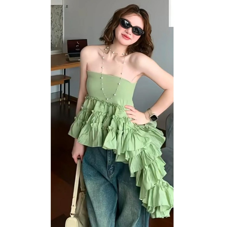 BIG SALE 8.8 RX FASHION - JELITA TOP ATASAN KNIT WANITA KOREAN STYLE -PN