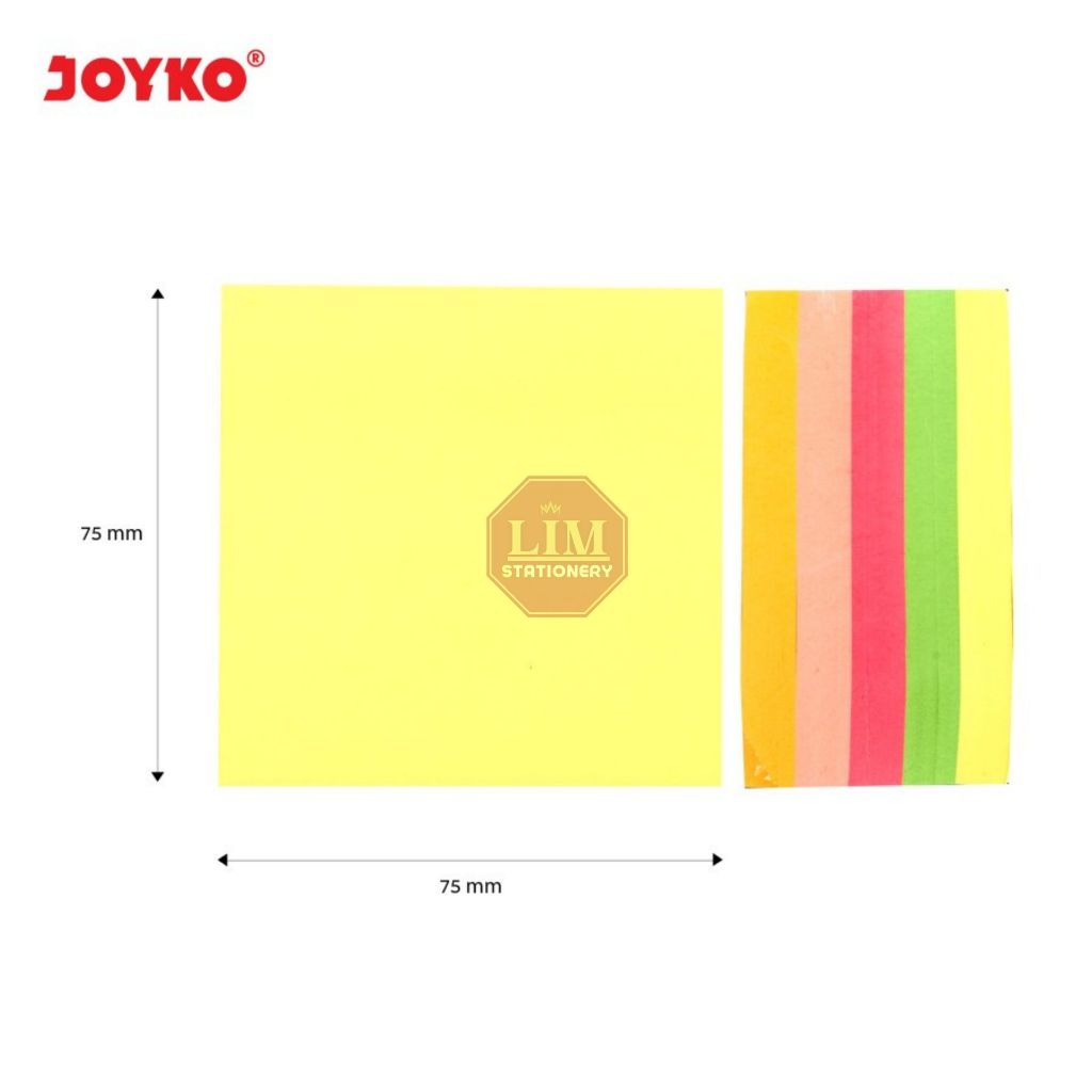 

Ay00! (400Lembar) Kertas Memo Stick Tempel 5 Warna Joyko MMS-1 Mix Color Sticky Note (7.6 X 7.6cm)