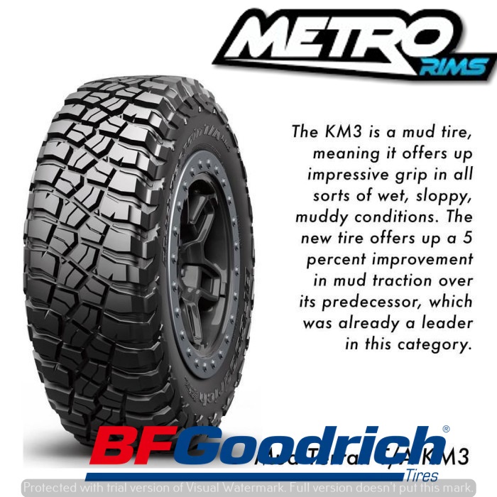 ban mobil offroad import ring 17 35x12,5 BFgoodrich KM3 ukuran 35x12.5 R17 mobil landcruiser rubicon